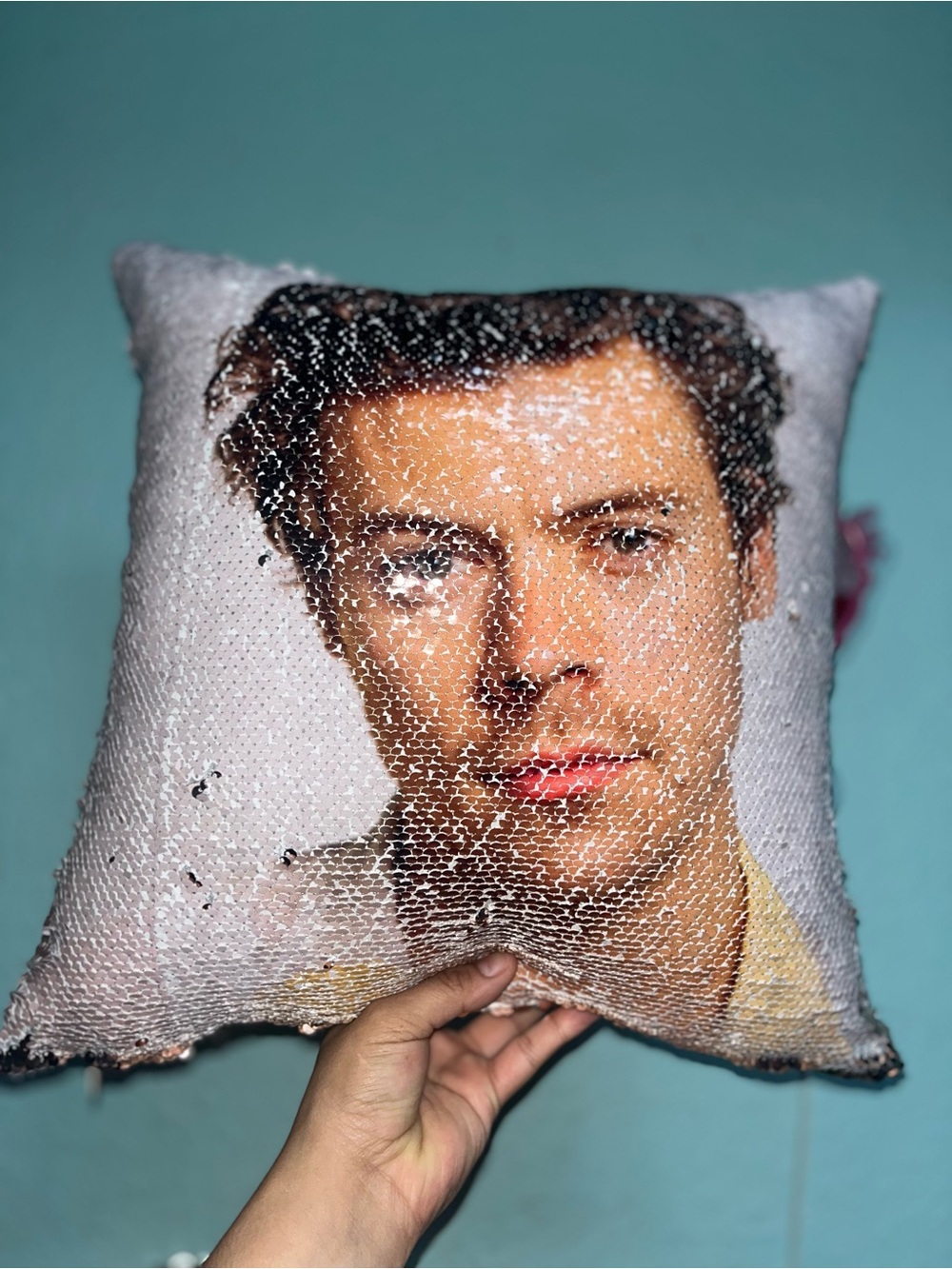 Harry Styles Sequin Pillow